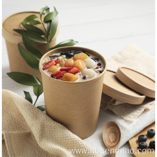 Round soup food kraft paper boxes